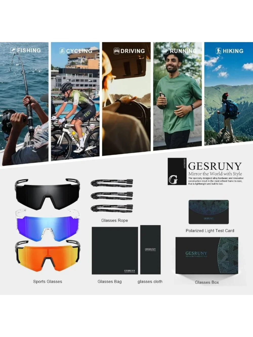 Lightweight Polarized Sport Sunglasses UV400 for Men & Women | Ideal for
